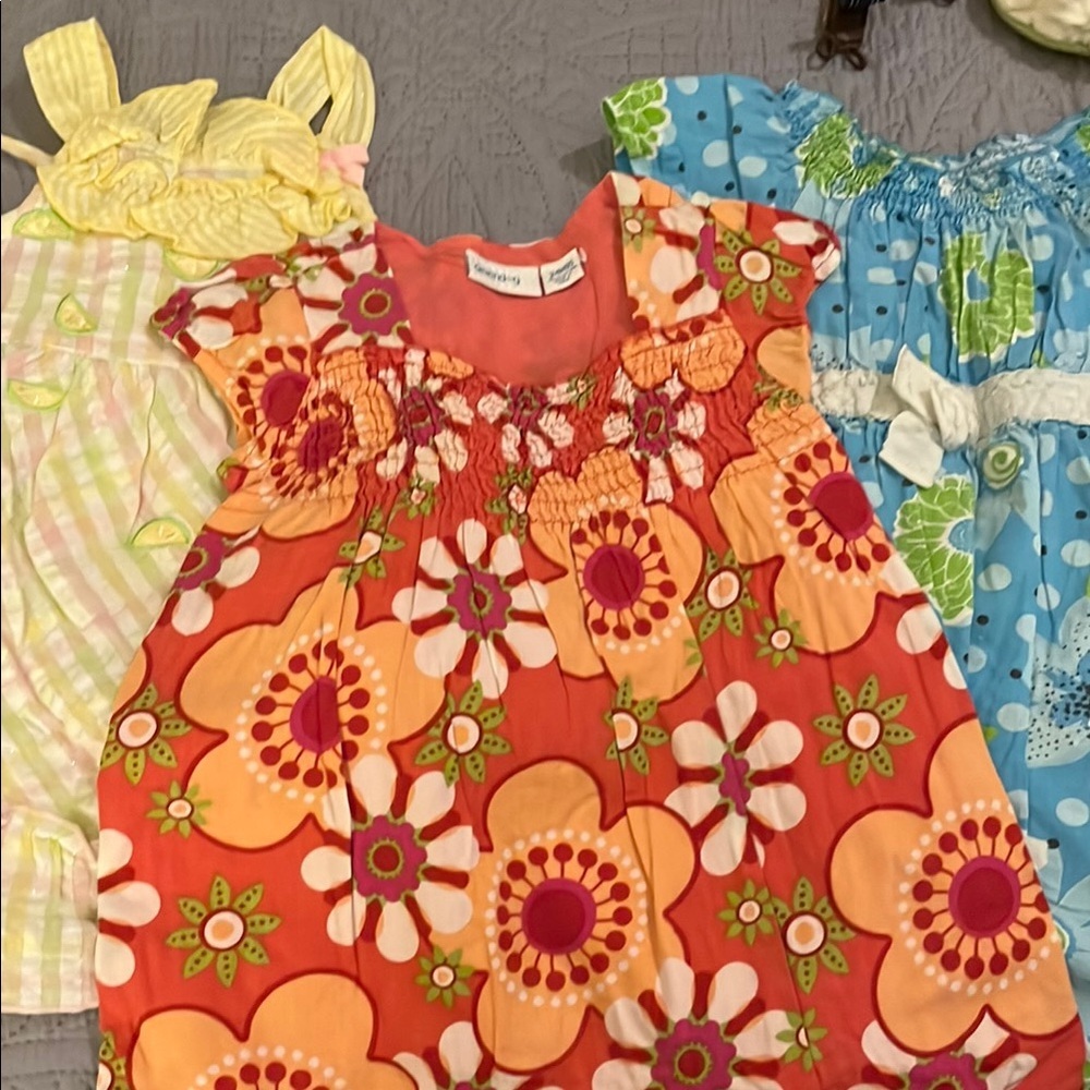 3 Colorful Floral Summer Cotton Dresses for Toddler Girl